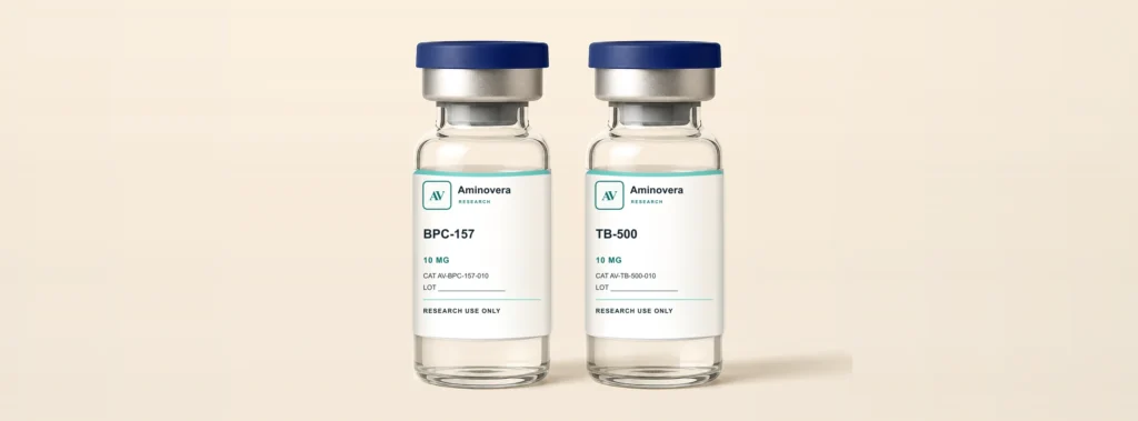 BPC-157 and TB-500 10 mg lyophilised vials, Aminovera Research