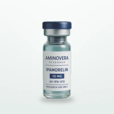 Ipamorelin 10 mg lyophilised vial, Aminovera Research, research use only
